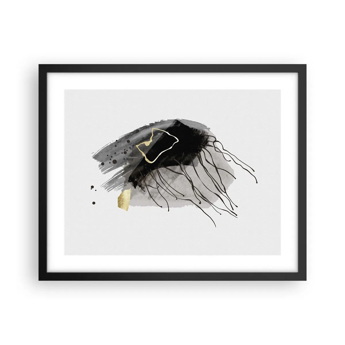 Poster în ramă neagră - Negru și aur - 50x40 cm