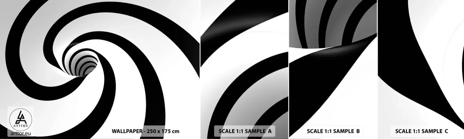 Mostră tapet autocolant Deluxe Sticker - Să te predai vortexului? - Abstracția, 3D, Vortex - 100x30 cm