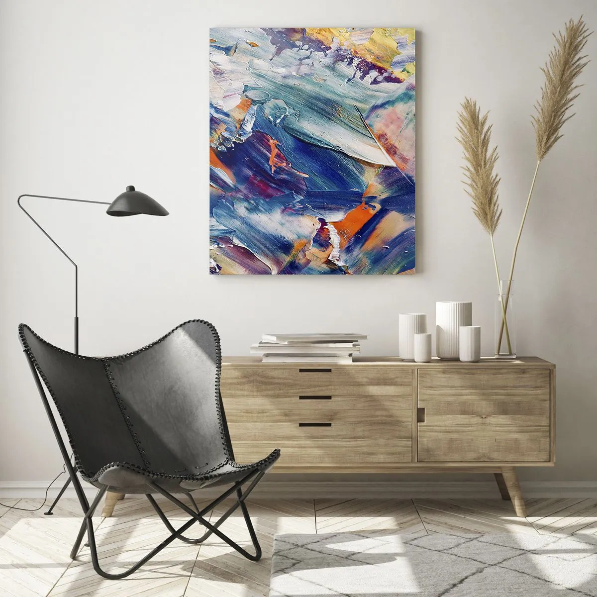 Tablou pe sticlă - Confuzie de culori - 50x70 cm