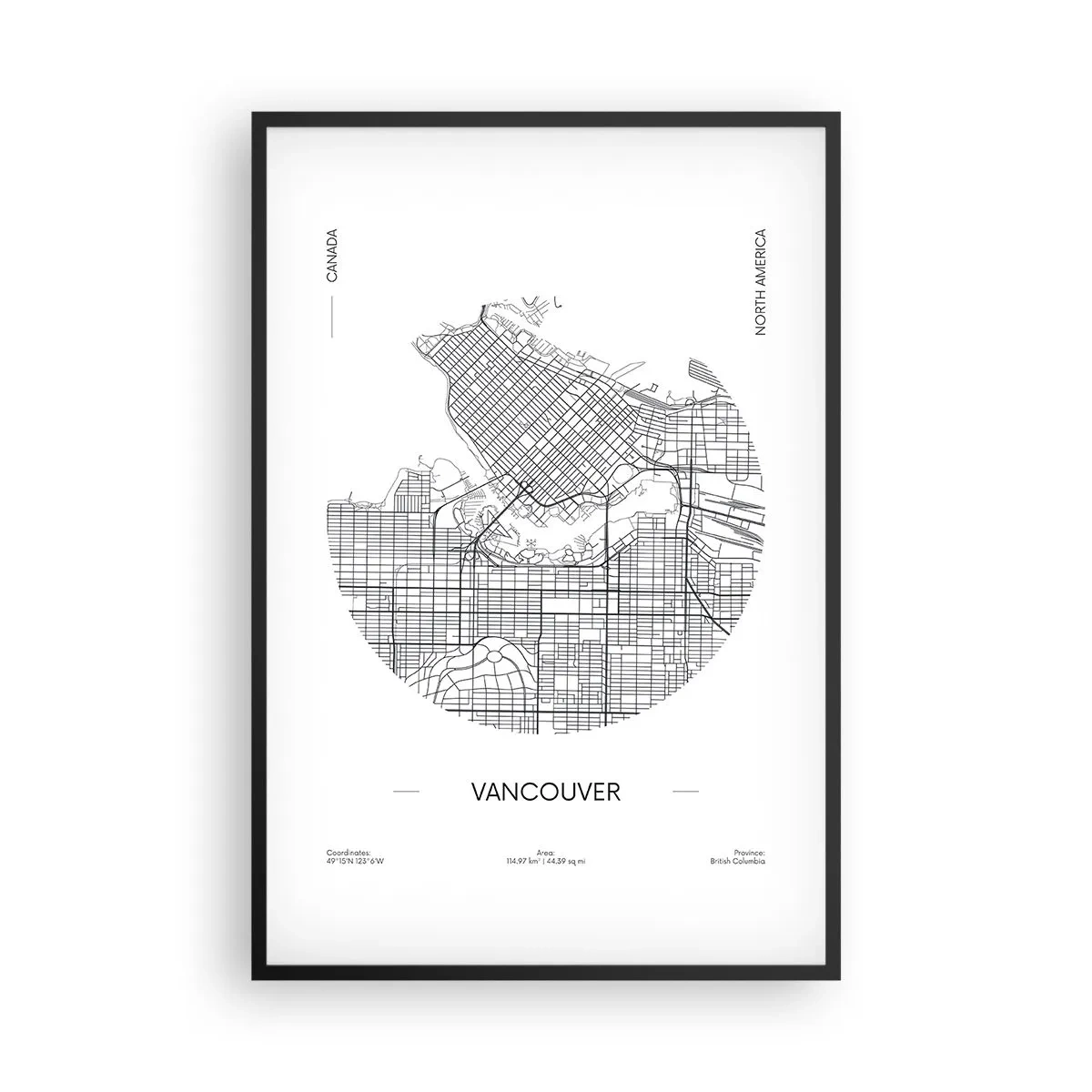 Poster în ramă neagră - Anatomia Vacouverului - 61x91 cm