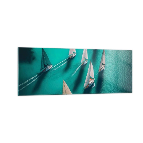 Tablou pe sticlă - Cursa cu vântul - 140x50 cm