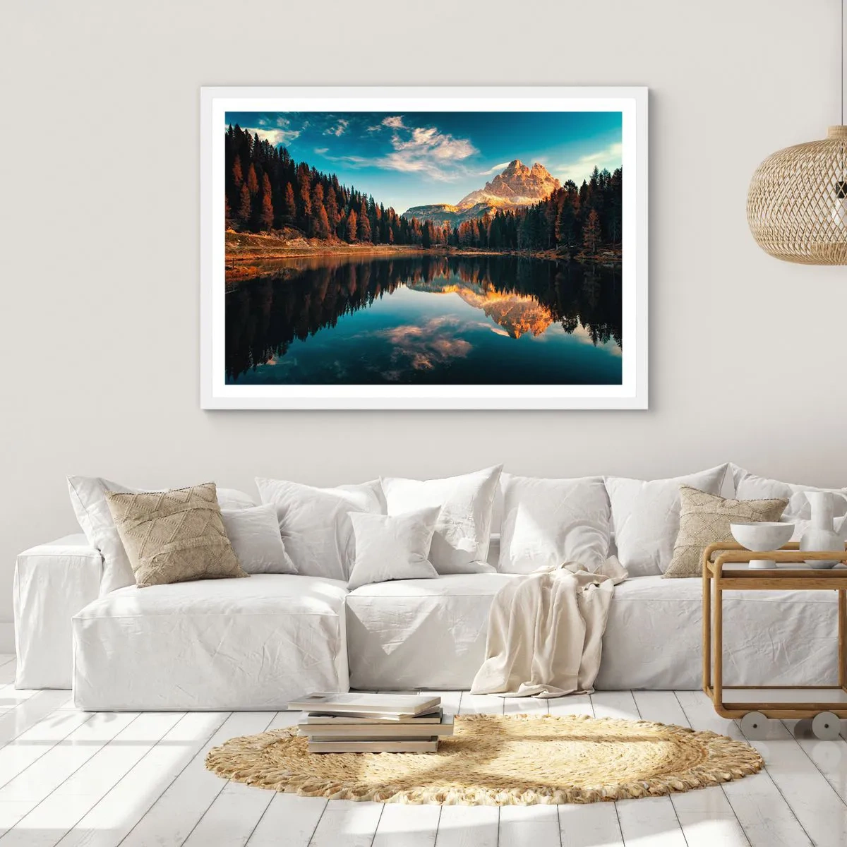 Poster în ramă albă - Peisaj dublat - 100x70 cm
