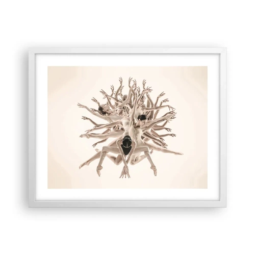 Poster în ramă albă - Înflorirea în dans - 50x40 cm
