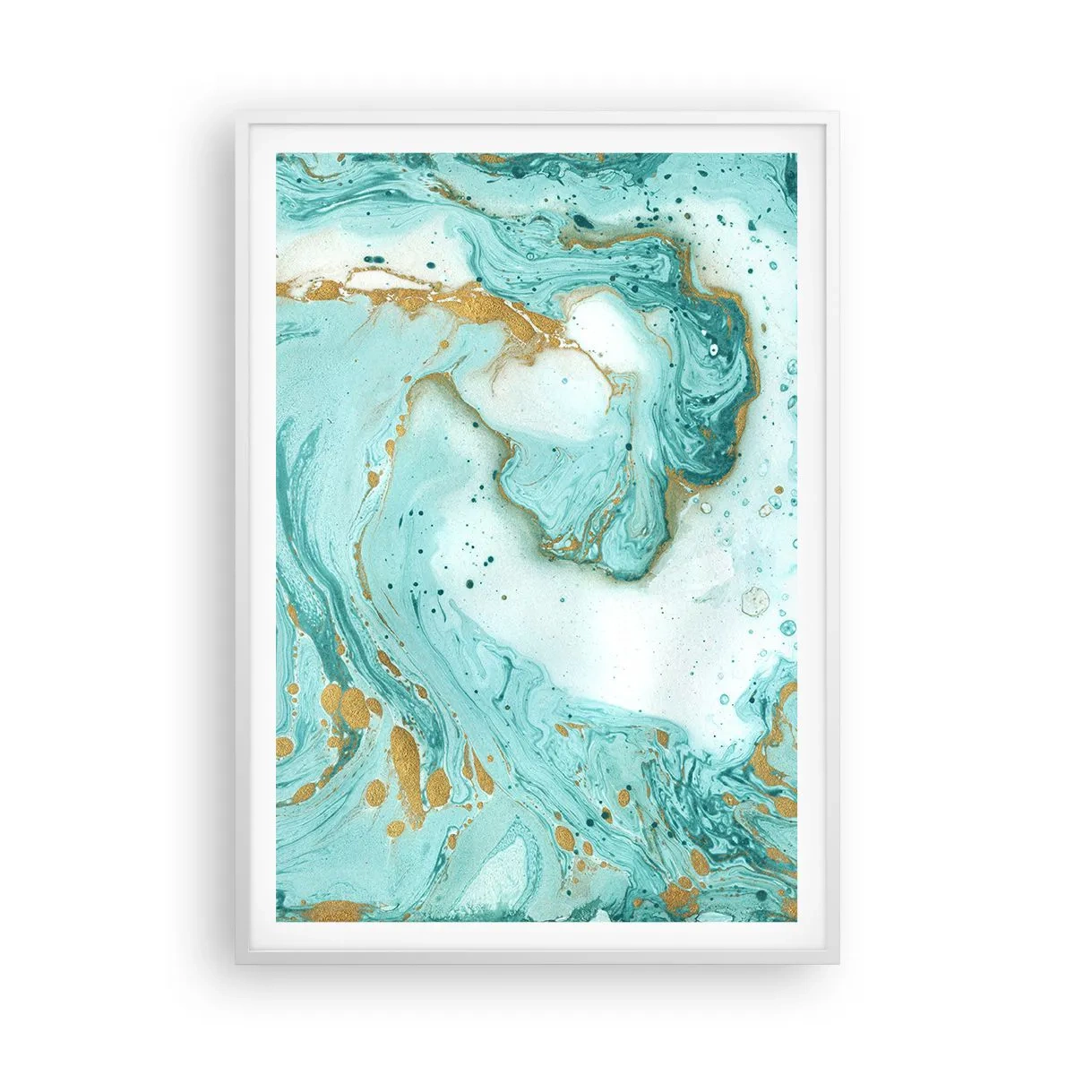 Poster în ramă albă - Sub marele val al perioadei Edo - 70x100 cm