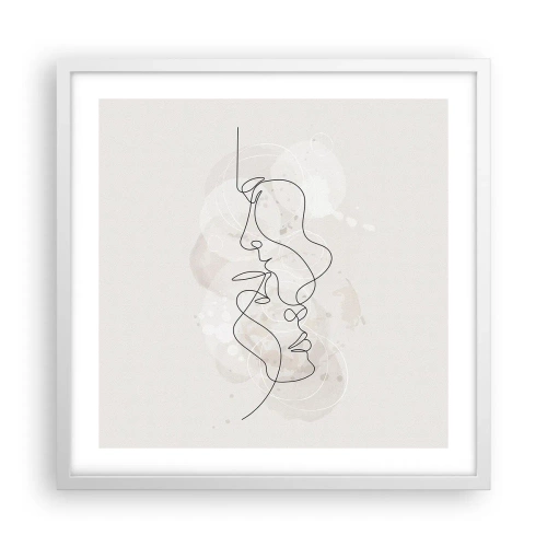 Poster în ramă albă - Încurcați într-o îmbrățișare - 50x50 cm