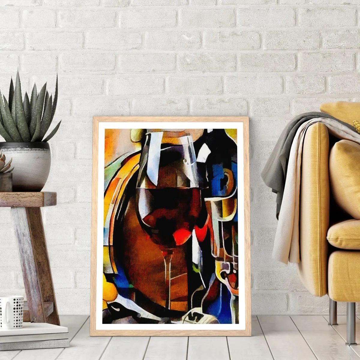 Poster în ramă de stejar deschis - Și lumea devine mai colorată - 50x70 cm