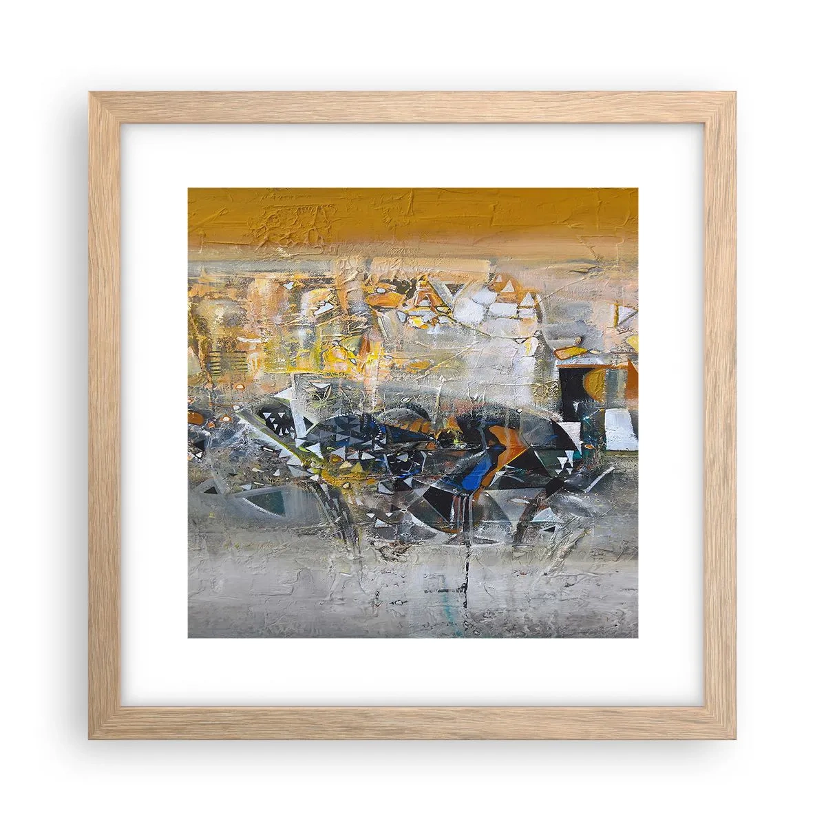 Poster în ramă de stejar deschis - Totul va fi bine - 30x30 cm
