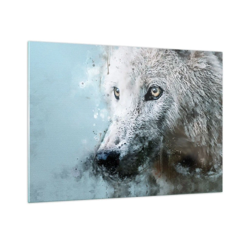 Tablou pe sticlă - Faceți cunoștință cu sufletul lupului - 100x70 cm