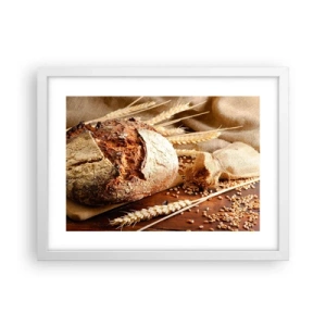 Poster în ramă albă - Apetisantă, parfumată, crocantă - 40x30 cm
