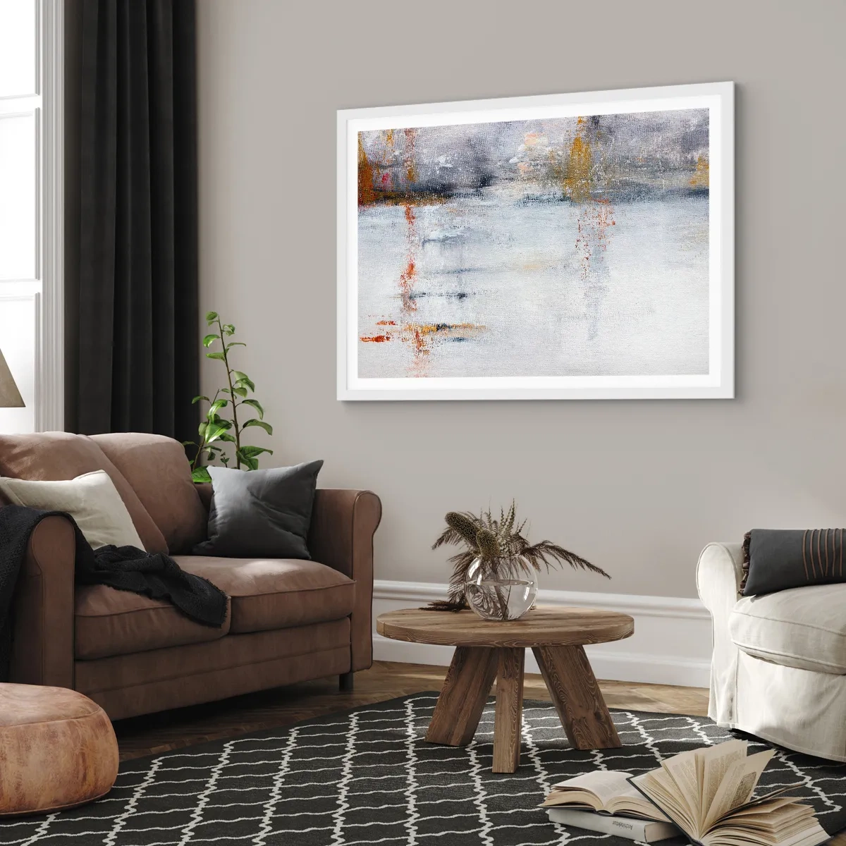 Poster în ramă albă - În spatele cortinei de aer - 40x30 cm