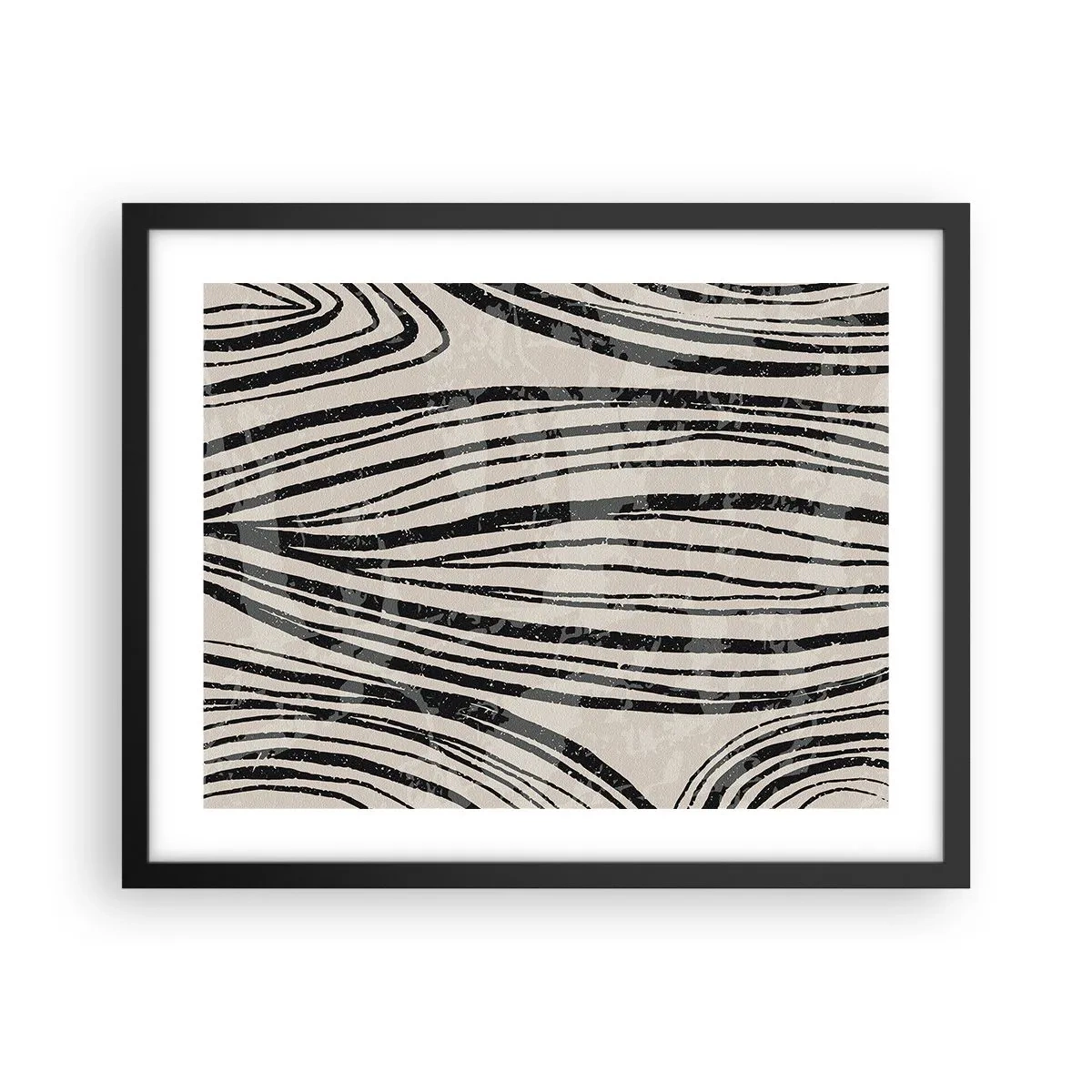 Poster în ramă neagră - Deversare de linii - 50x40 cm