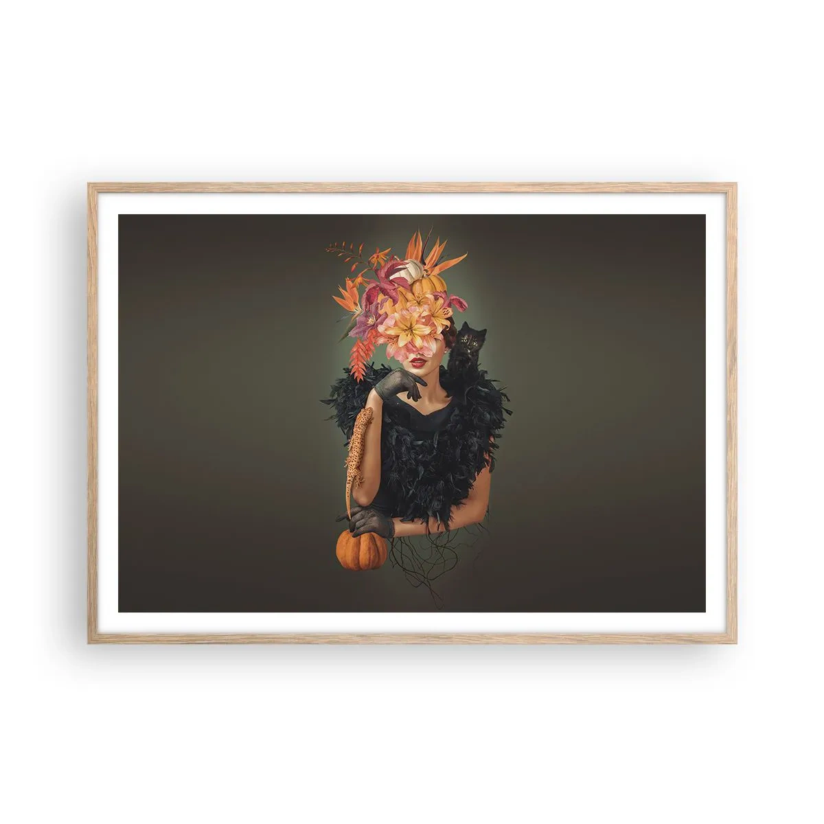 Poster în ramă de stejar deschis - Magia vrăjitoarei - 100x70 cm