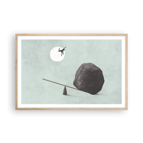 Poster în ramă de stejar deschis - Visul îndeplinit - 91x61 cm