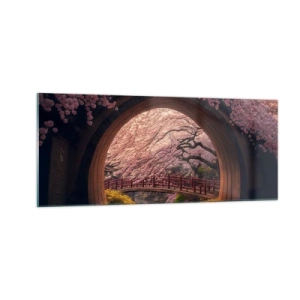 Tablou pe sticlă - Primăvara japoneză - 100x40 cm
