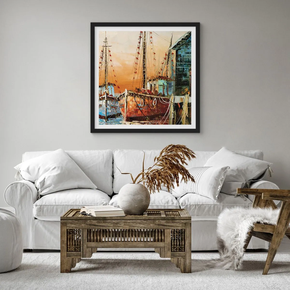 Poster în ramă neagră - Întoarcere pașnică - 30x30 cm