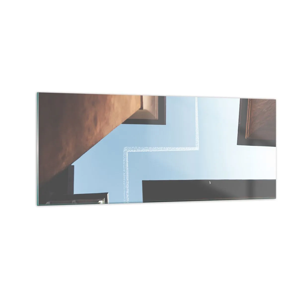 Tablou pe sticlă - Deasupra labirintului urban - 100x40 cm