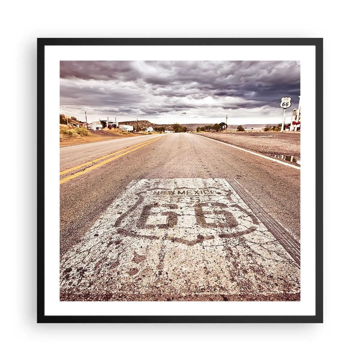 Poster în ramă neagră - Mother Road - o legendă americană - 60x60 cm