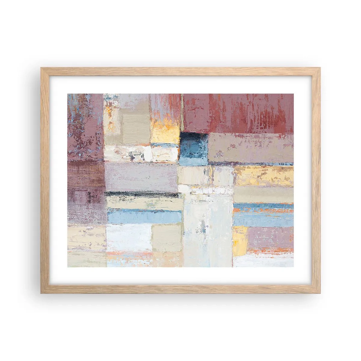 Poster în ramă de stejar deschis - Liniștea geometriei - 50x40 cm