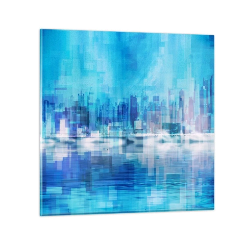 Tablou pe sticlă - Înecate în albastru - 60x60 cm