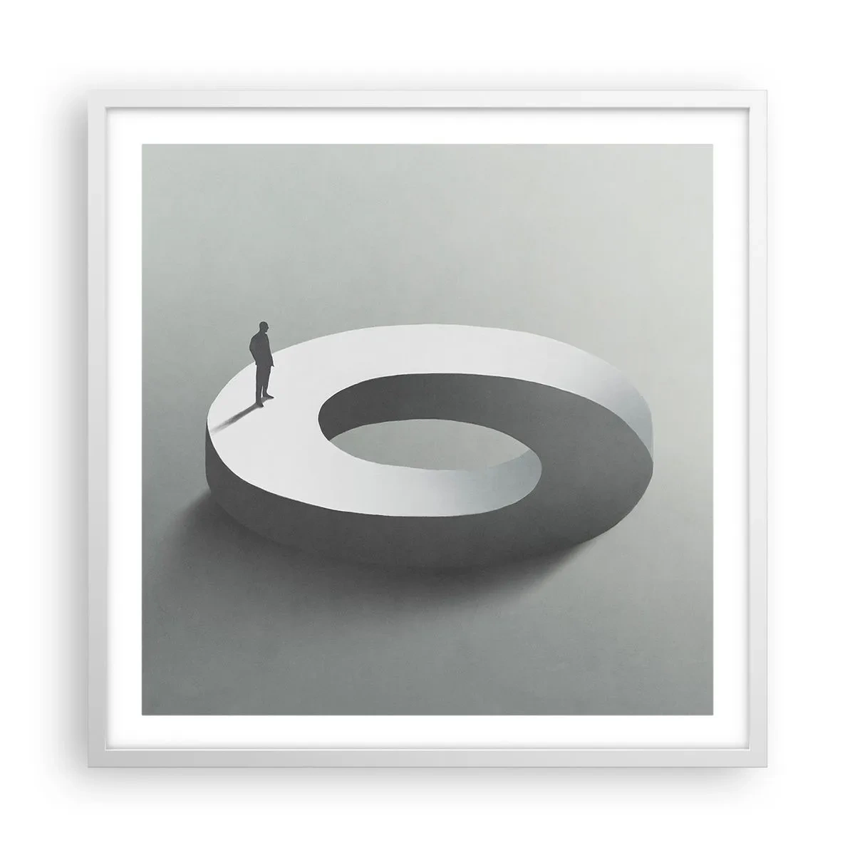 Poster în ramă albă - Înțelegi ceva? - 60x60 cm