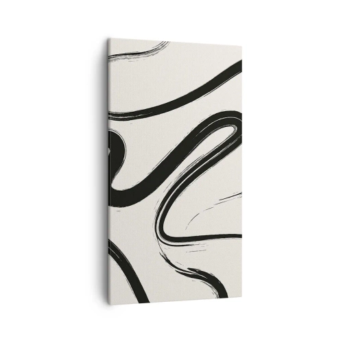 Tablou pe pânză - Capriciu în alb și negru - 45x80 cm