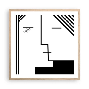 Poster în ramă de stejar deschis - Doar un sărut - 60x60 cm
