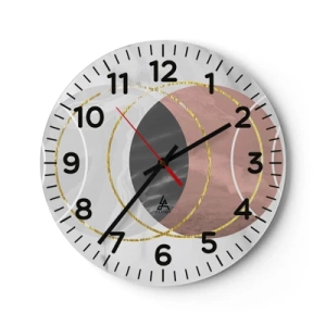 Ceas de perete - Ceas pe sticlă - Muzica sferelor - 40x40 cm