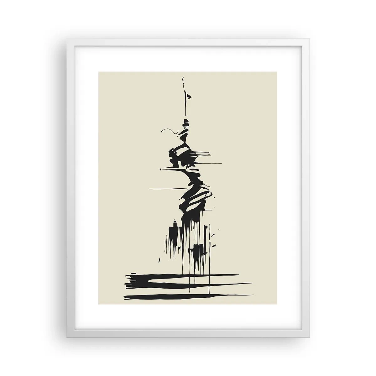 Poster în ramă albă - Abstracție pripită - 40x50 cm