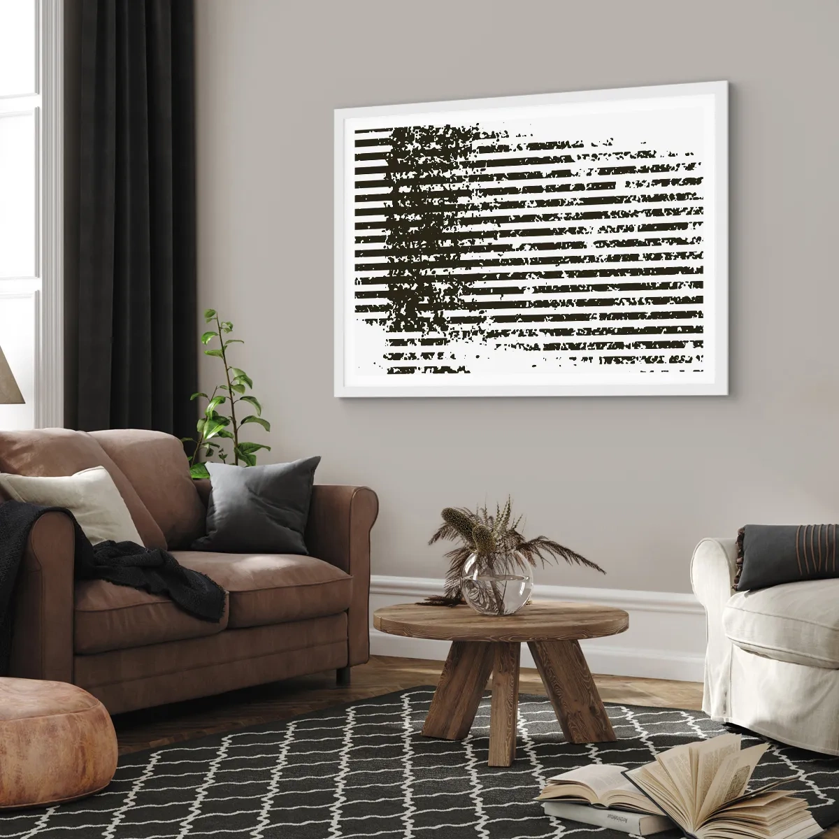 Poster în ramă albă - Ritm și zgomot - 40x30 cm