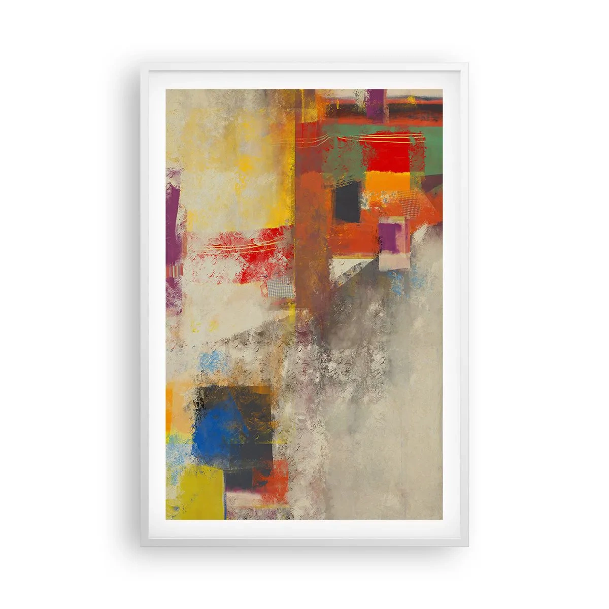 Poster în ramă albă - Geometria culorilor - 61x91 cm