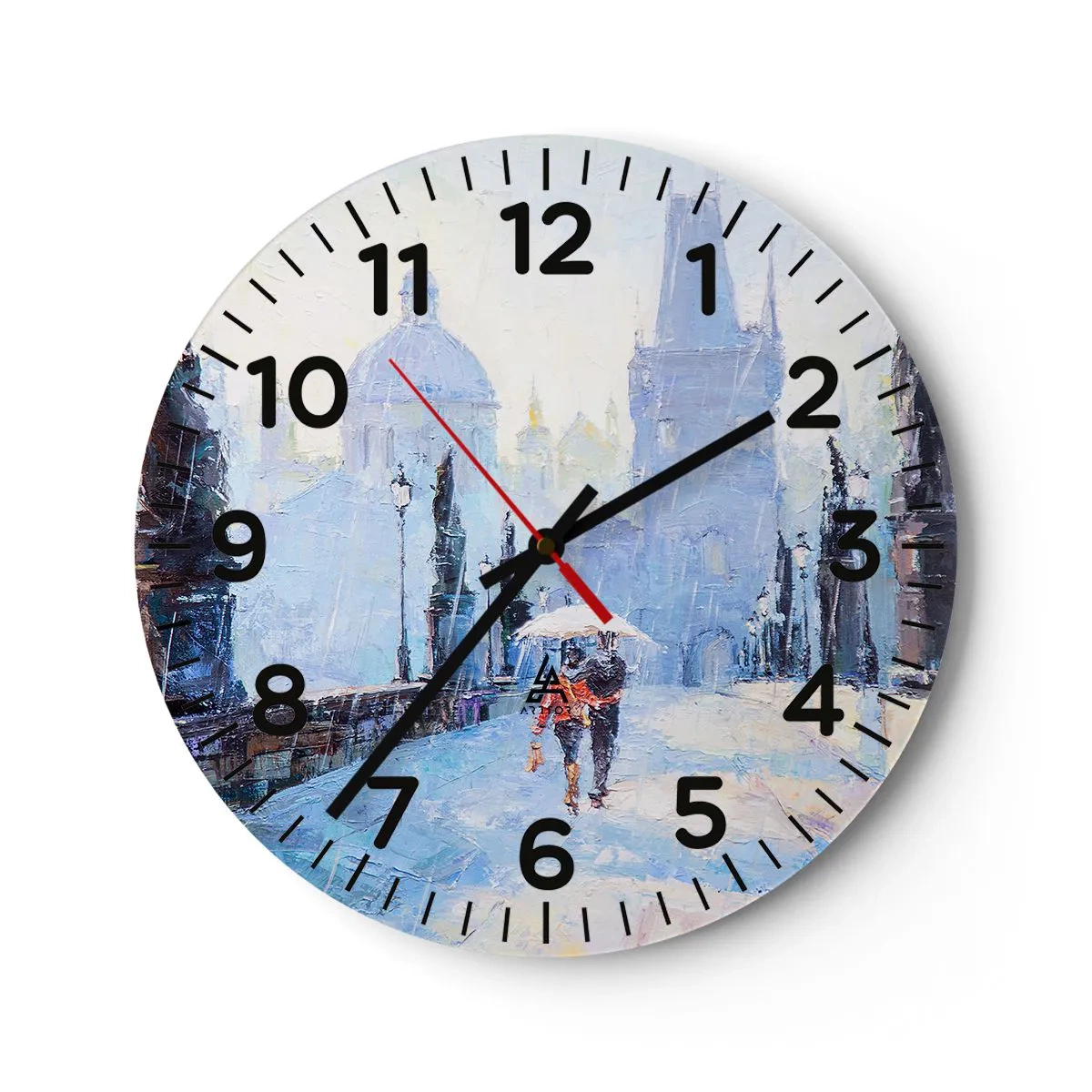 Ceas de perete - Ceas pe sticlă - Probabil că am fost vrăjiți de ploaie - 40x40 cm