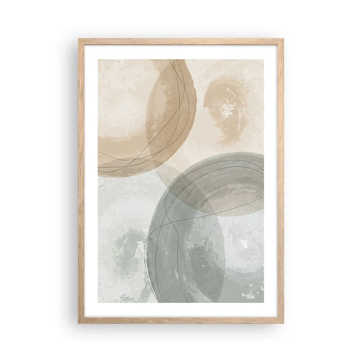 Poster în ramă de stejar deschis - Întrepătrunderea lumilor - 50x70 cm