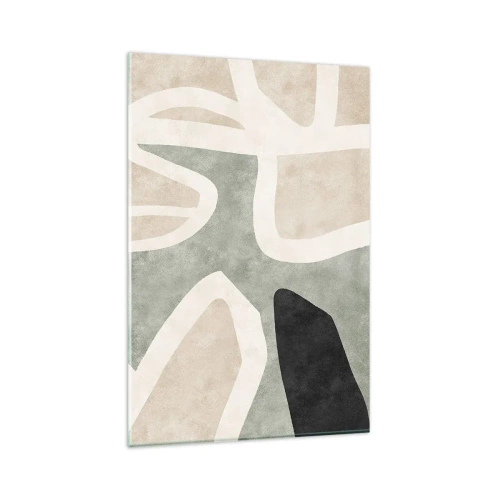 Tablou pe sticlă - Compoziție cu motiv negru - 80x120 cm