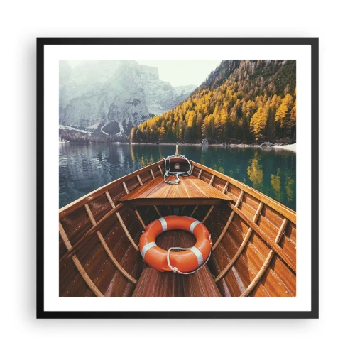 Poster în ramă neagră - Excursie pe munte - 60x60 cm