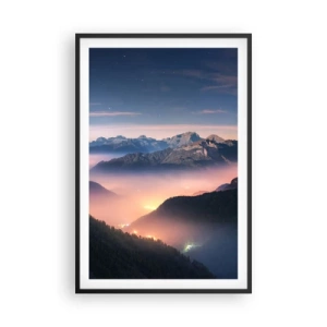 Poster în ramă neagră - Lumină în văi - 61x91 cm