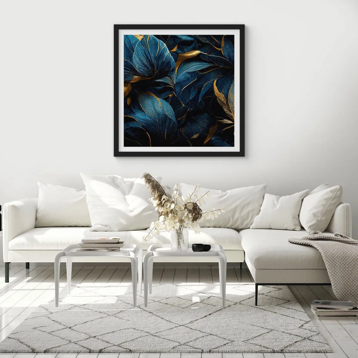 Poster în ramă neagră - Căptușită cu aur - 50x50 cm