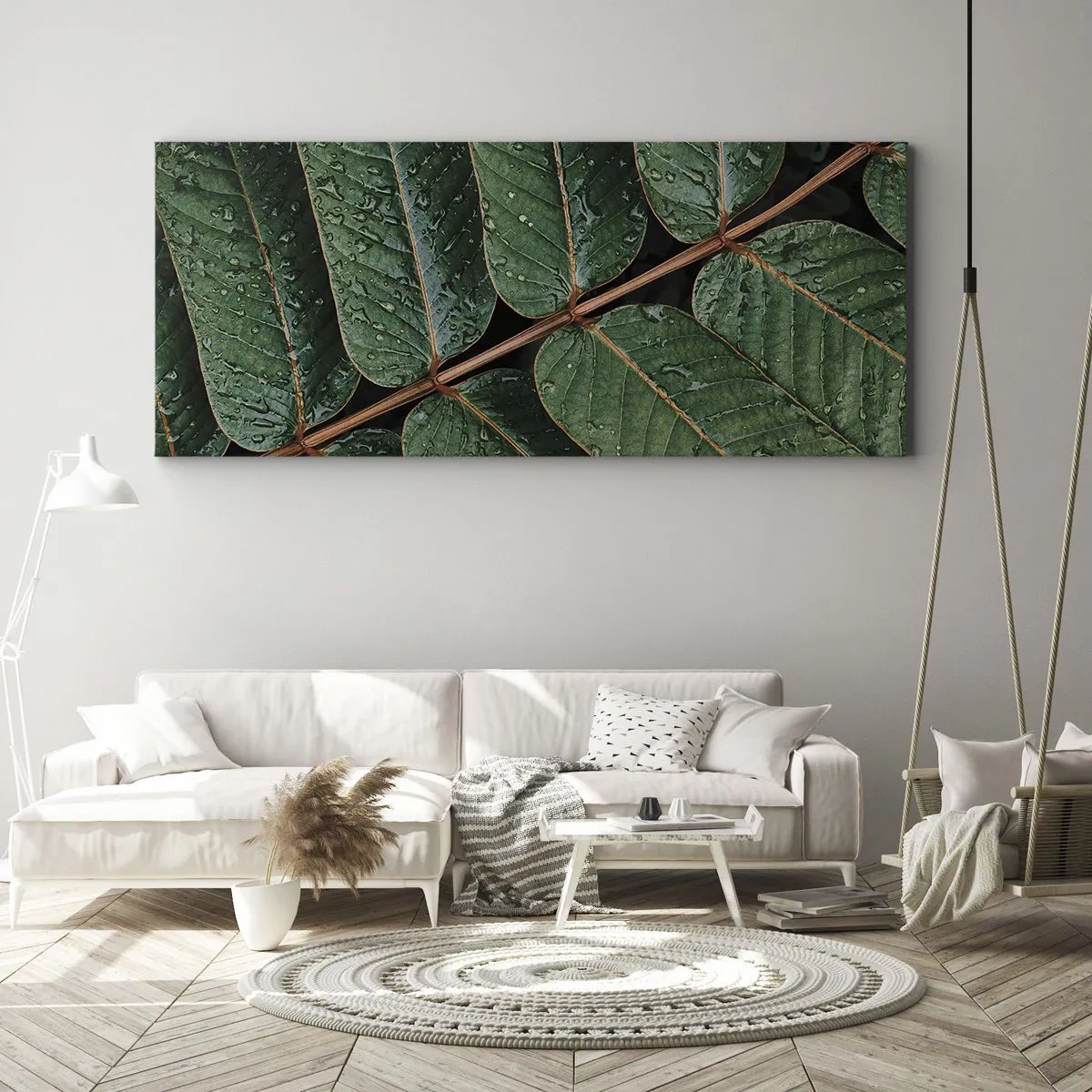 Tablou pe pânză - Într-un ritm verde - 100x40 cm