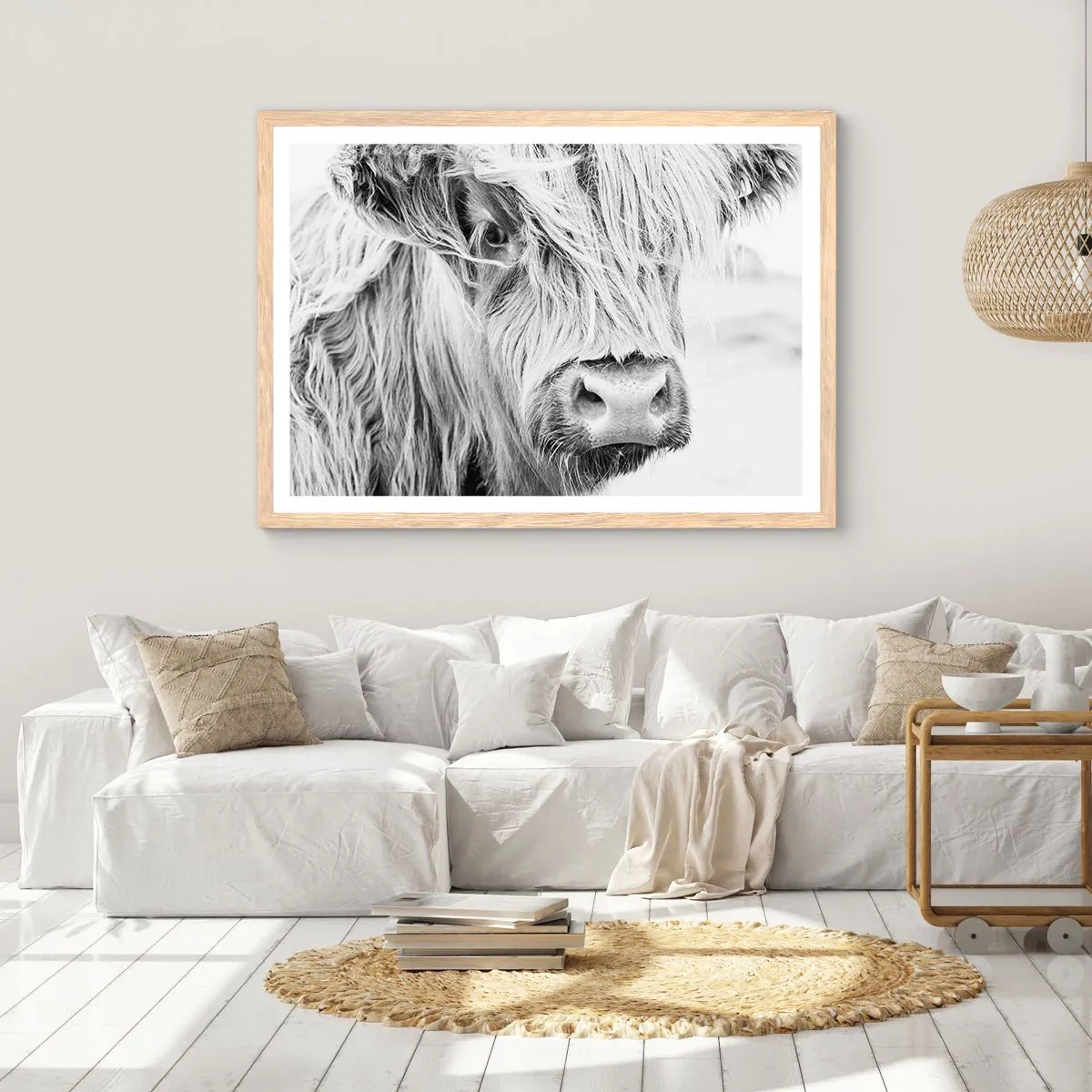 Poster în ramă de stejar deschis - Sălbăticie scoțiană - 91x61 cm