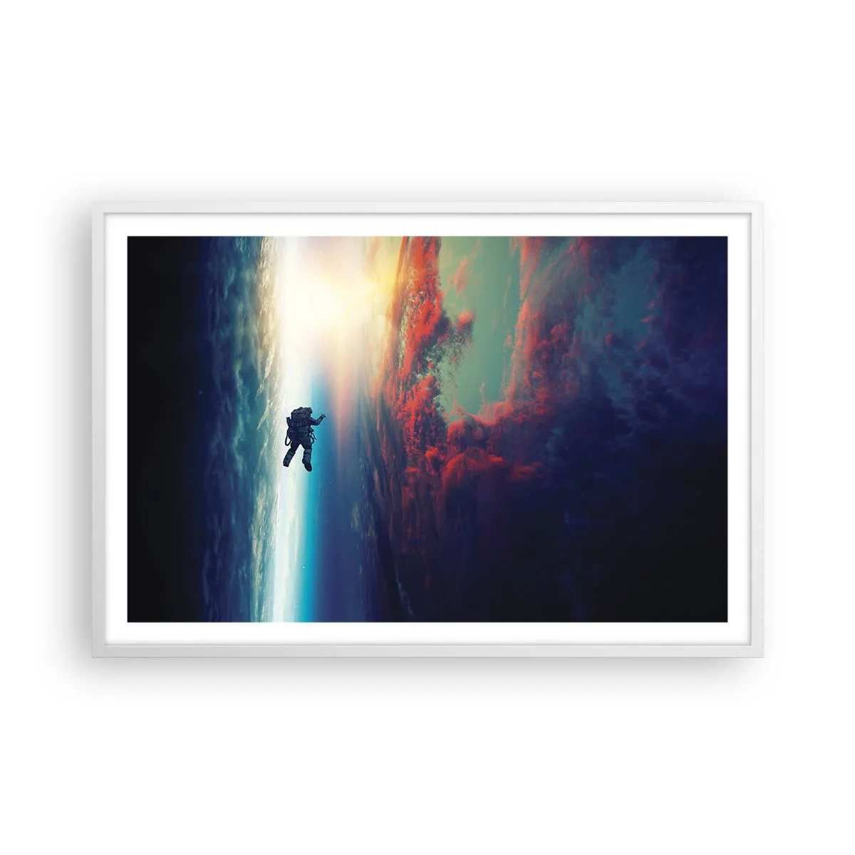 Poster în ramă albă - Provocând universul - 91x61 cm