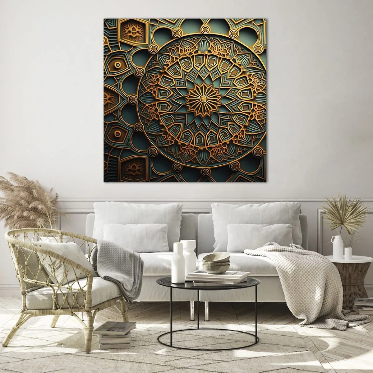 Tablou pe sticlă - În stil arabic - 40x40 cm