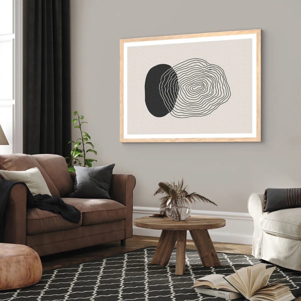 Poster în ramă de stejar deschis - Persistență și vibrațiile - 40x30 cm