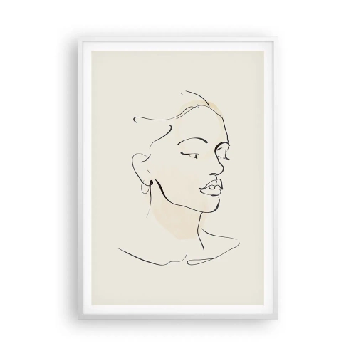 Poster în ramă albă - Cu o linie sigură - 70x100 cm