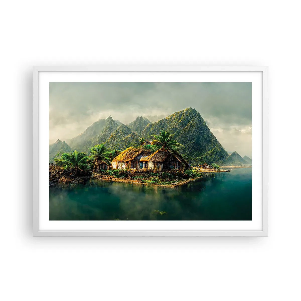 Poster în ramă albă - Paradisul tropical - 70x50 cm