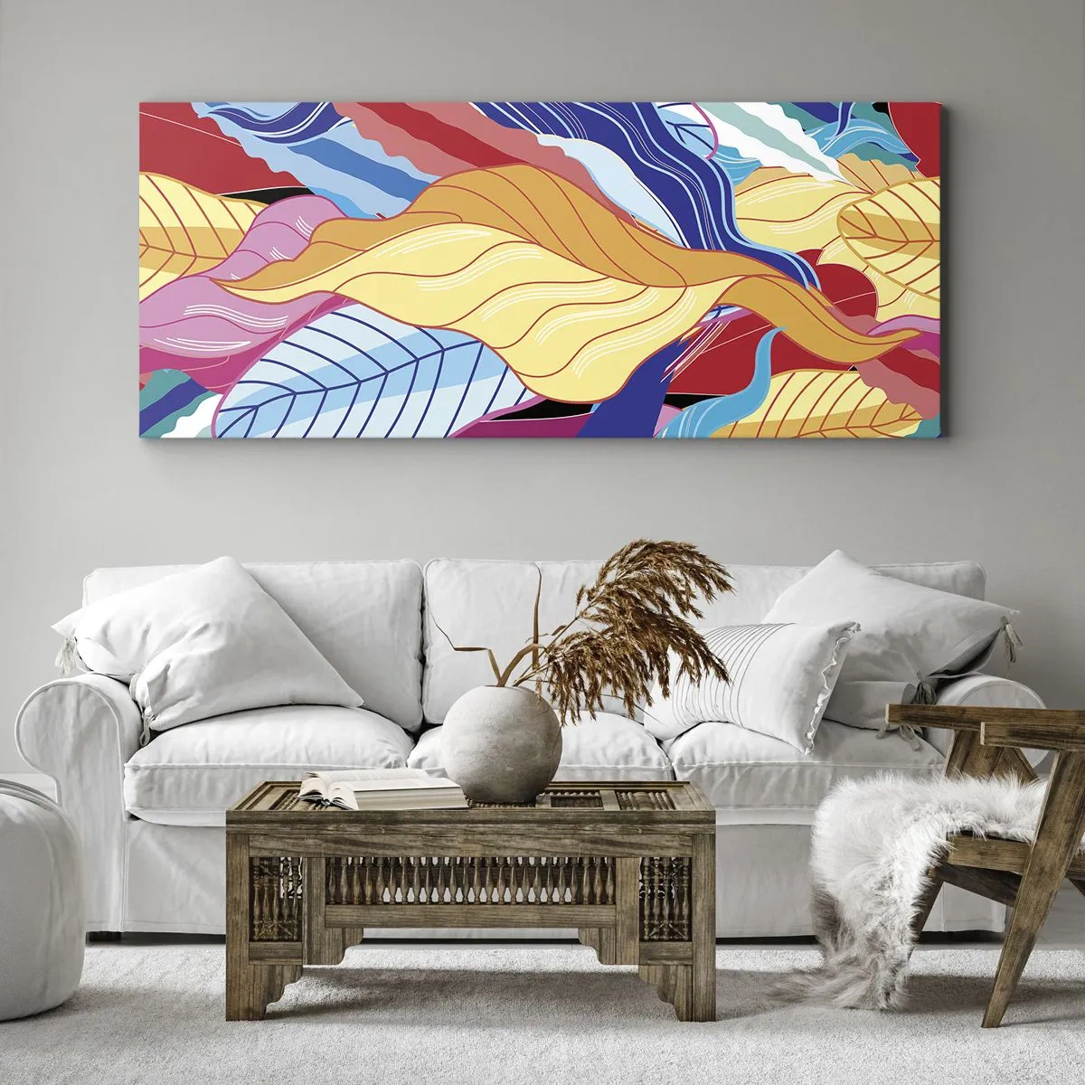 Tablou pe pânză - O dezordine colorată - 100x40 cm