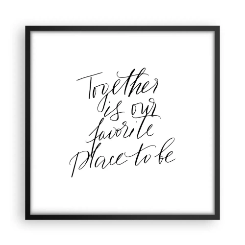Poster în ramă neagră - O simți și tu? - 50x50 cm