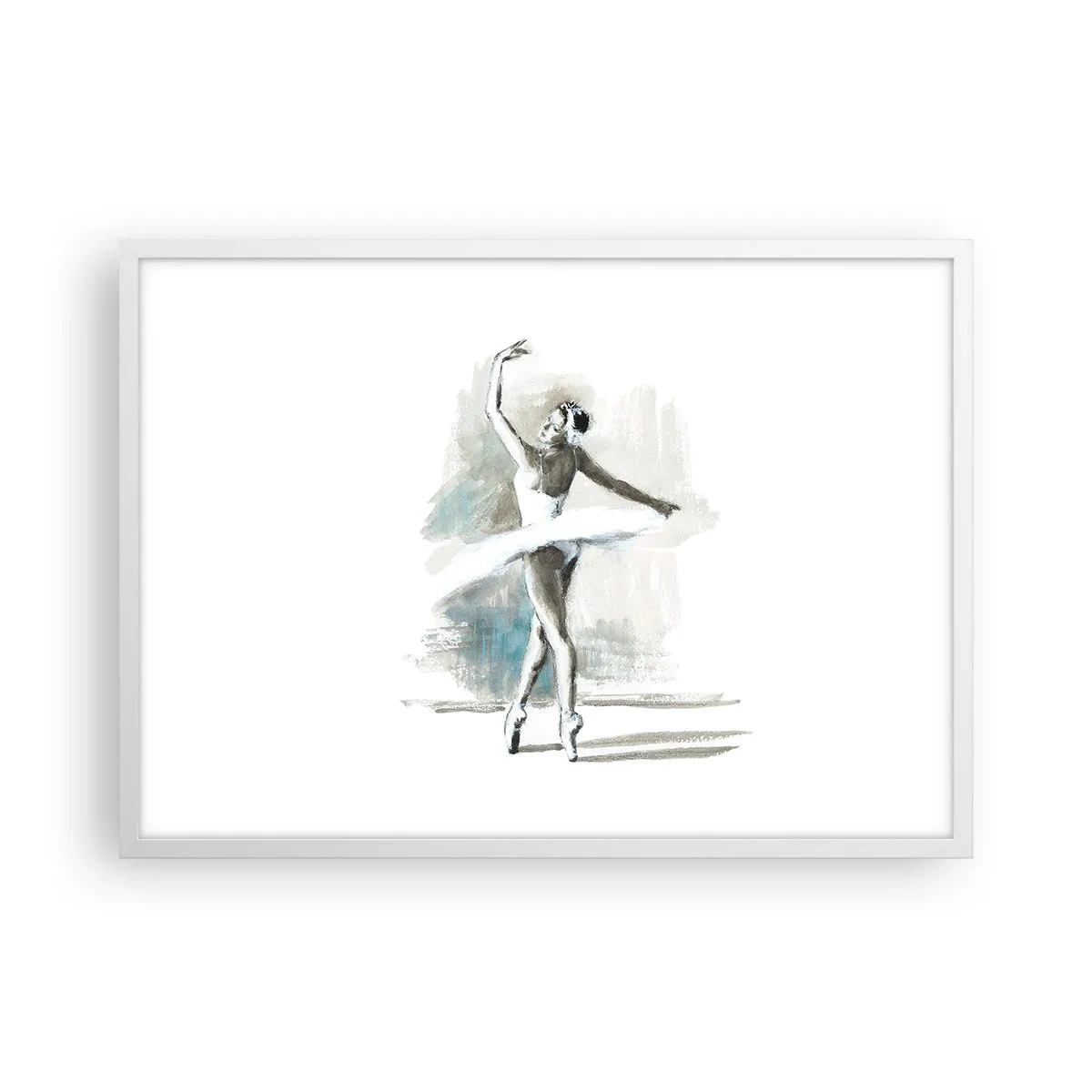 Poster în ramă albă - Fermecată într-o lebădă - 70x50 cm