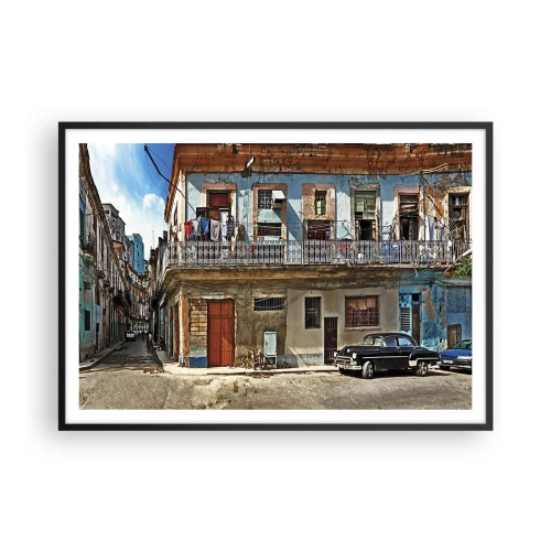 Poster în ramă neagră - Sentimente cubaneze - 100x70 cm