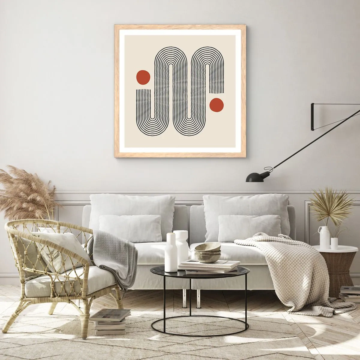 Poster în ramă de stejar deschis - De la început până la sfârșit - 30x30 cm