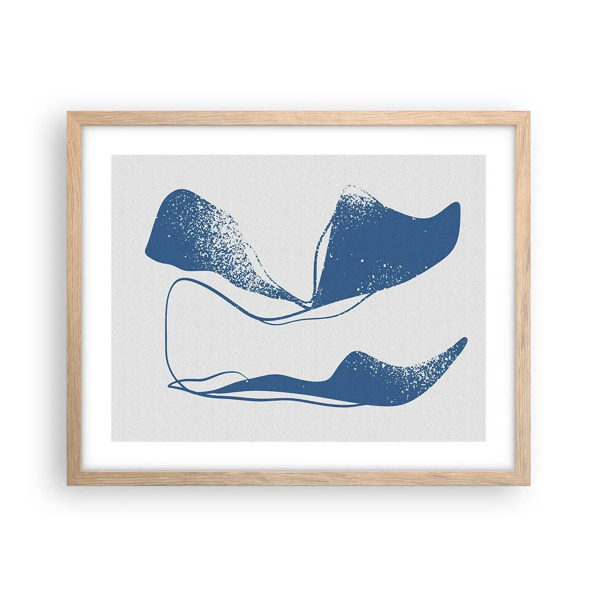 Poster în ramă de stejar deschis - Abstracție înaripată - 50x40 cm