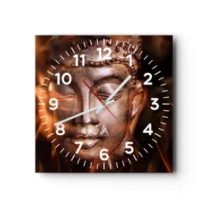 Ceas de perete - Ceas pe sticlă - Există doar aici și acum - 40x40 cm